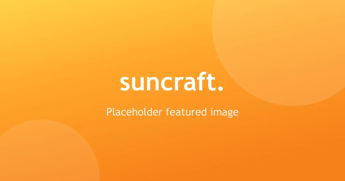 The Suncraft logo on a warm orange gradient